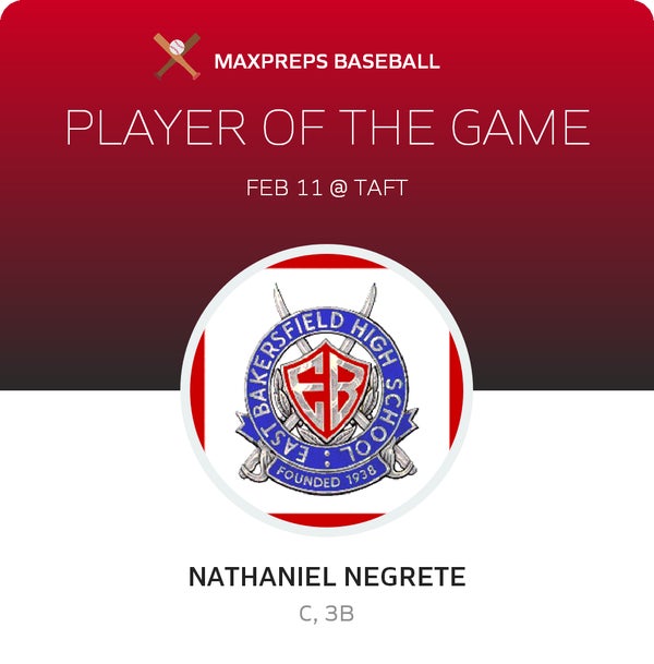 #22 Nathaniel Negrete Player of the Game badge