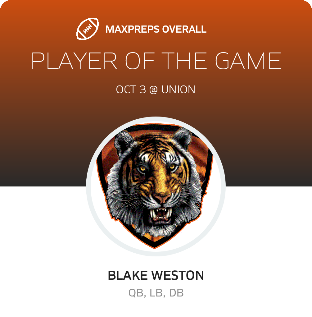 #6 Blake Weston Player of the Game badge