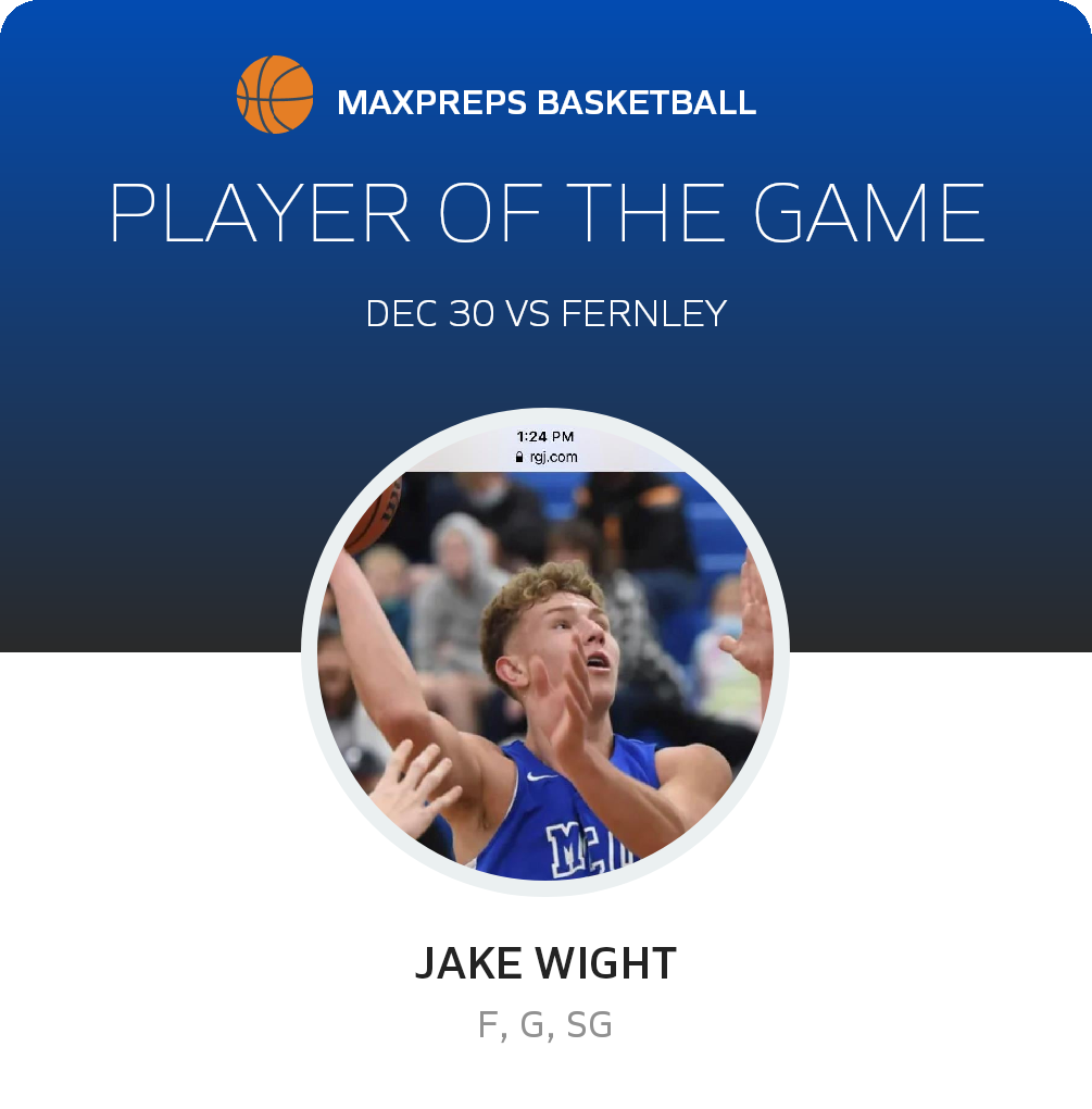 #20 Jake Wight Player of the Game badge