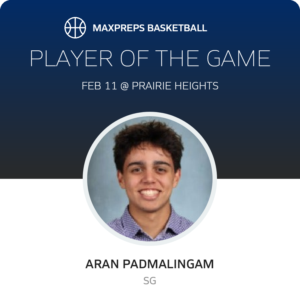 #12 Aran Padmalingam Player of the Game badge