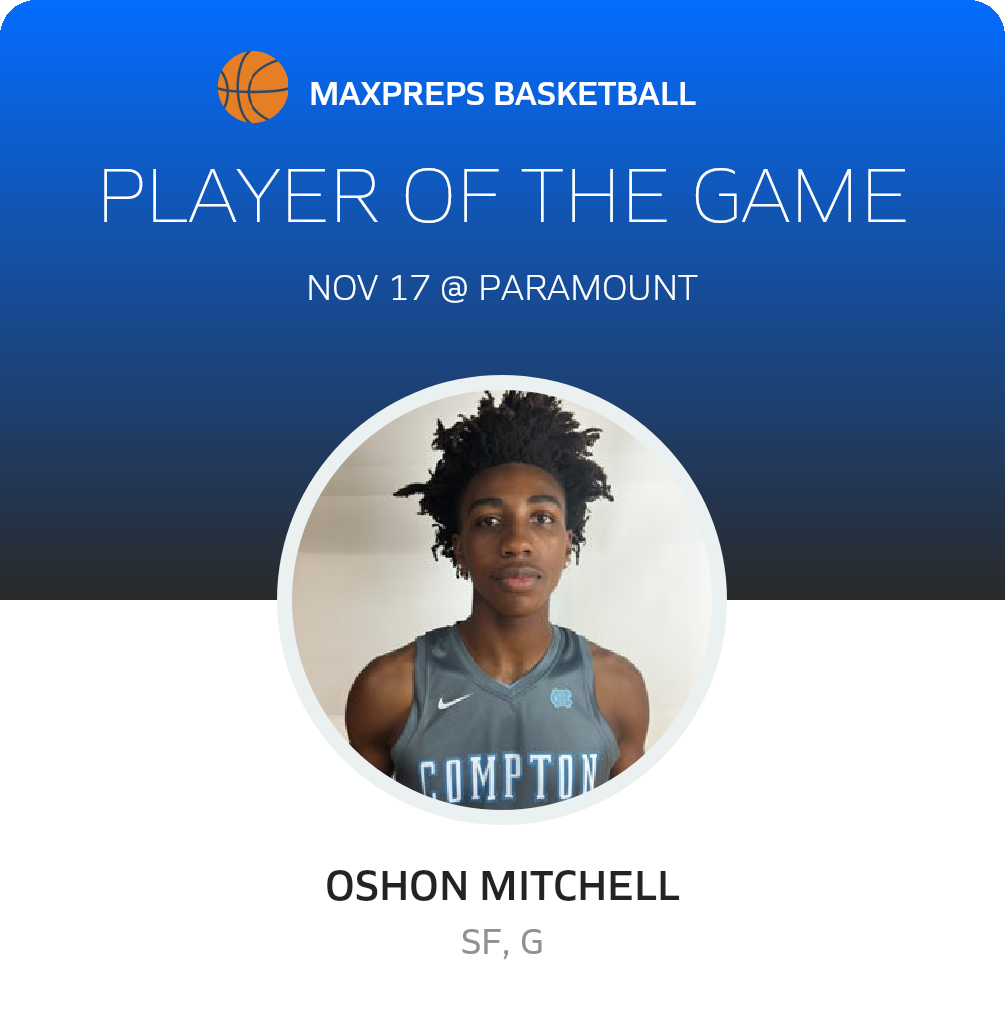#5 Oshon Mitchell Player of the Game badge