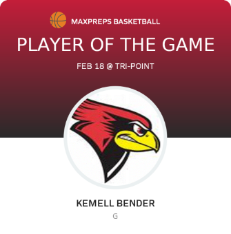 #3 Kemell Bender Player of the Game badge