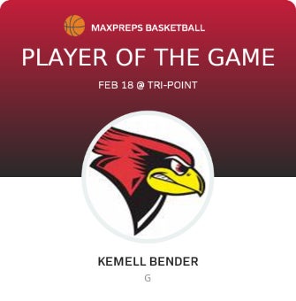 #3 Kemell Bender Player of the Game badge