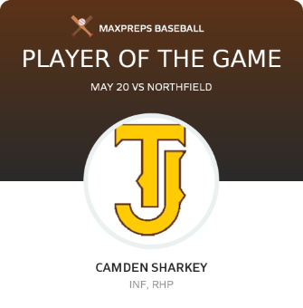 Camden Sharkey Player of the Game badge