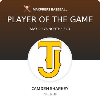 Camden Sharkey Player of the Game badge