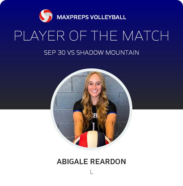 #1 Abigale Reardon Player of the Game badge
