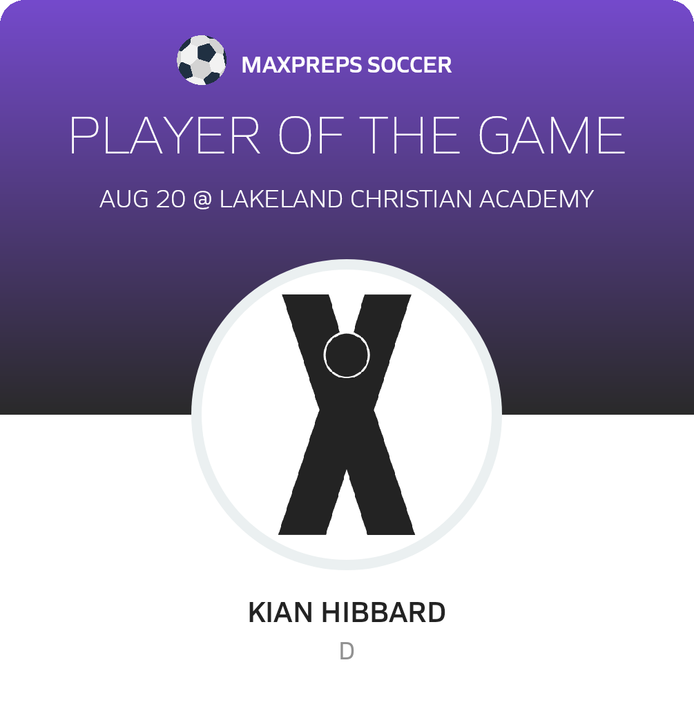 #14 Kian Hibbard Player of the Game badge