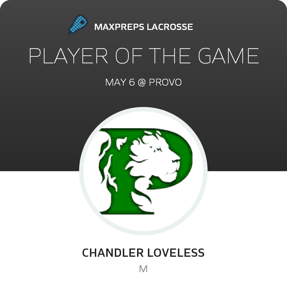 #33 Chandler Loveless Player of the Game badge