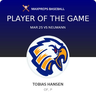 #18 TOBIAS HANSEN Player of the Game badge