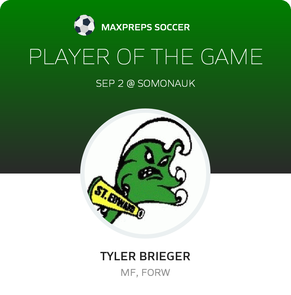 #3 Tyler Brieger Player of the Game badge