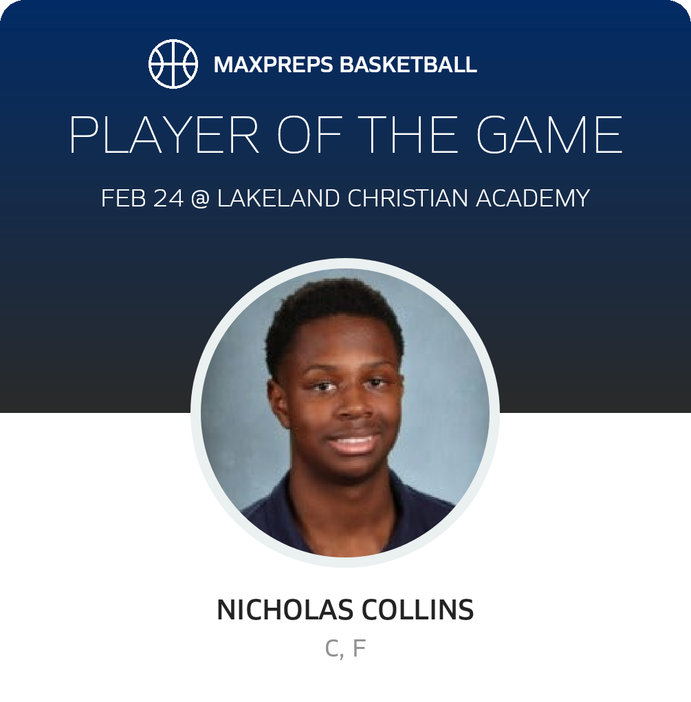 #33 Nicholas Collins Player of the Game badge