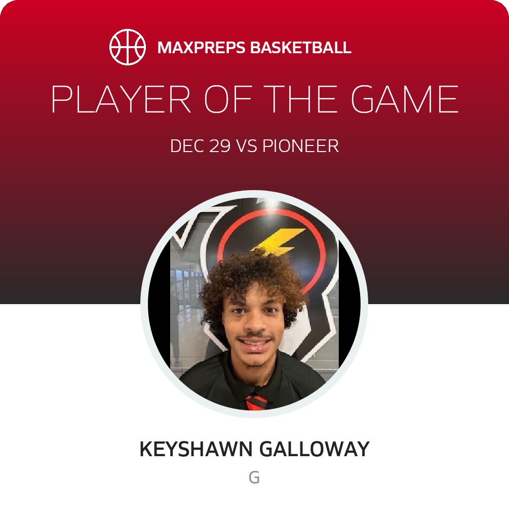 #10 Keyshawn Galloway Player of the Game badge