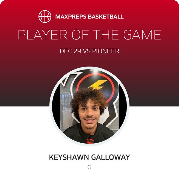 #10 Keyshawn Galloway Player of the Game badge