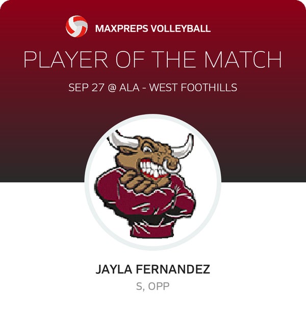 #4 Jayla Fernandez Player of the Game badge
