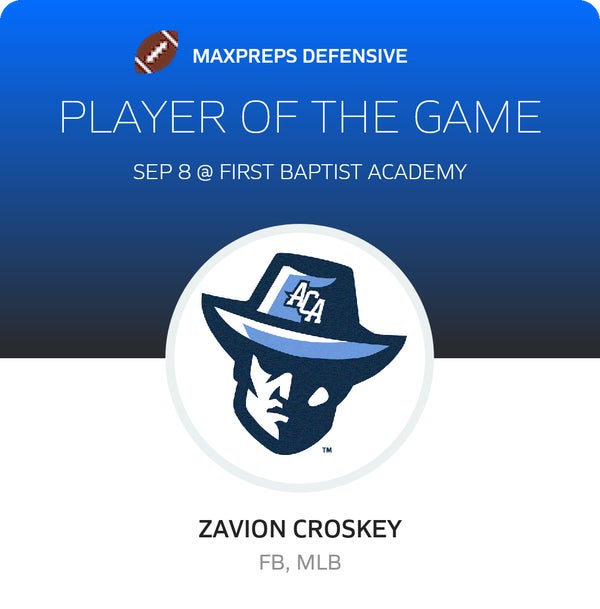 #6 Zavion Croskey Player of the Game badge