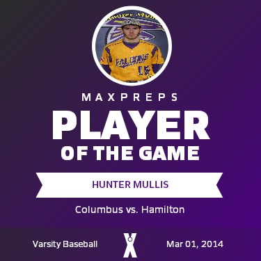 #15 Hunter Mullis Player of the Game badge