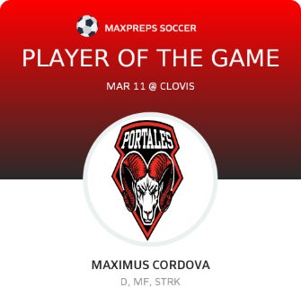 #1 Maximus Cordova Player of the Game badge