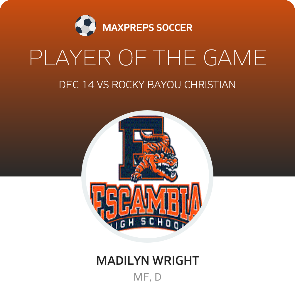#20 Madilyn Wright Player of the Game badge