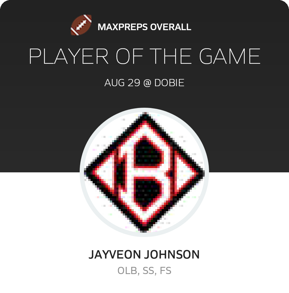 #1 Jayveon Johnson Player of the Game badge