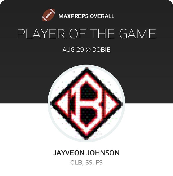 #1 Jayveon Johnson Player of the Game badge