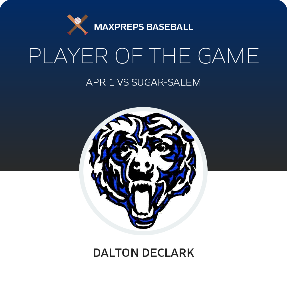 #8 Dalton DeClark Player of the Game badge