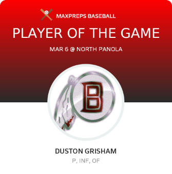 #7 Duston Grisham Player of the Game badge