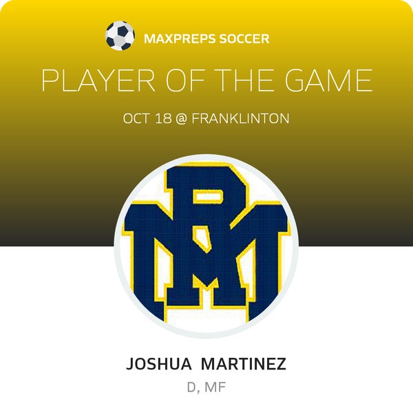 #15 Joshua Martinez Player of the Game badge
