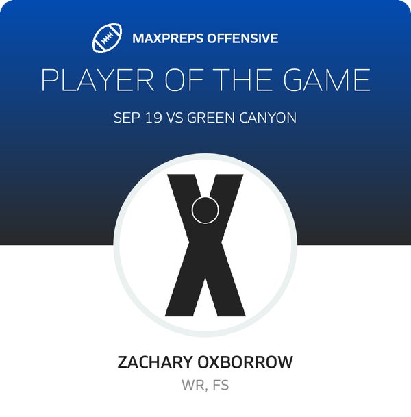 #3 Zachary Oxborrow Player of the Game badge