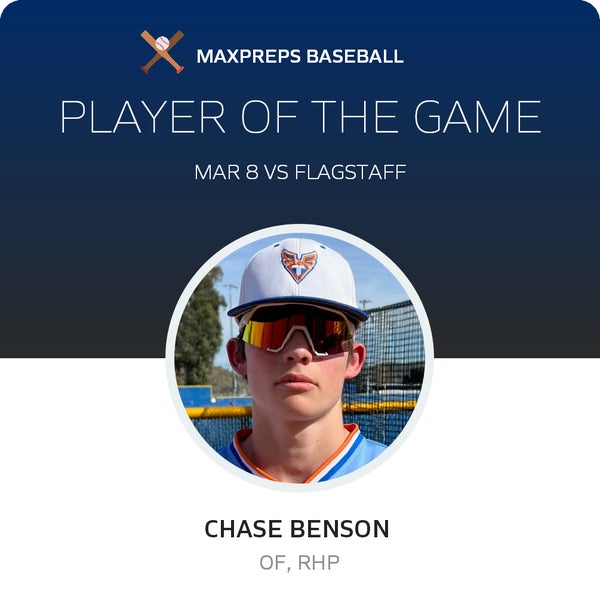 #1 Chase Benson Player of the Game badge