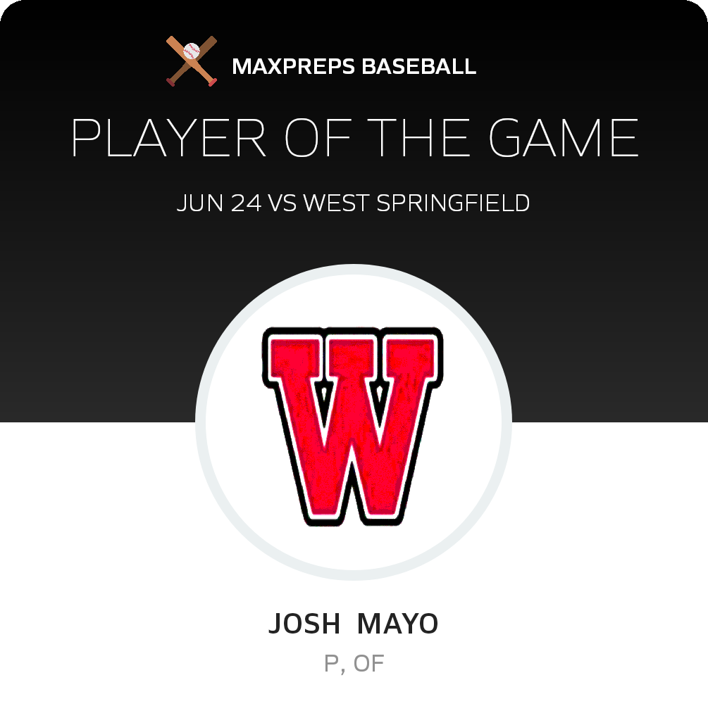 #10 Josh  Mayo Player of the Game badge