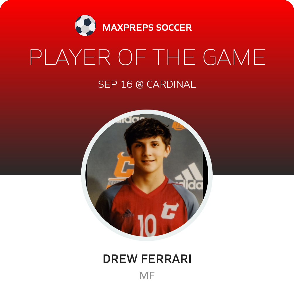 #10 Drew Ferrari Player of the Game badge