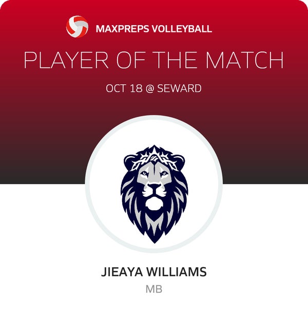 #12 Jieaya Williams Player of the Game badge