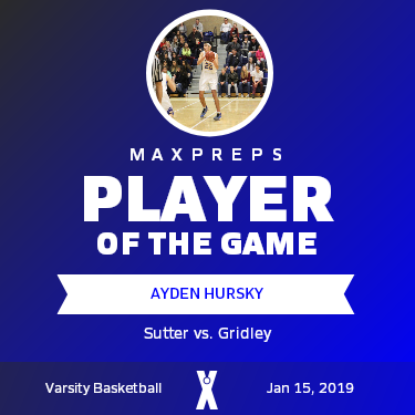 #22 Ayden Hursky Player of the Game badge