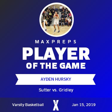 #22 Ayden Hursky Player of the Game badge