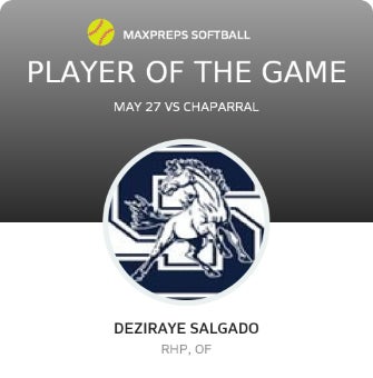 #3 Deziraye Salgado Player of the Game badge