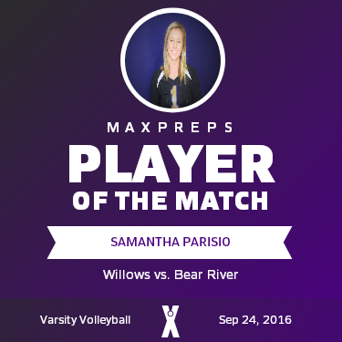 #1 Samantha Parisio Player of the Game badge
