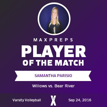 #1 Samantha Parisio Player of the Game badge
