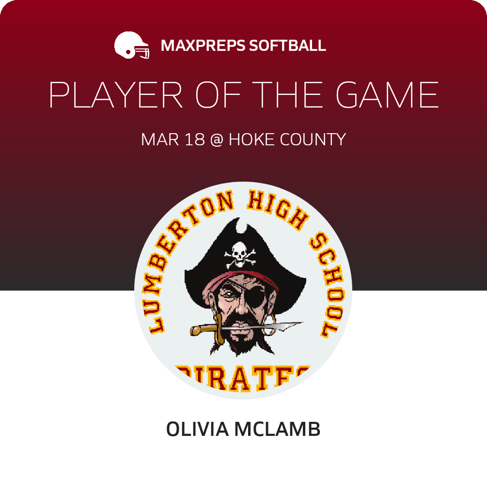 #3 Olivia McLamb Player of the Game badge
