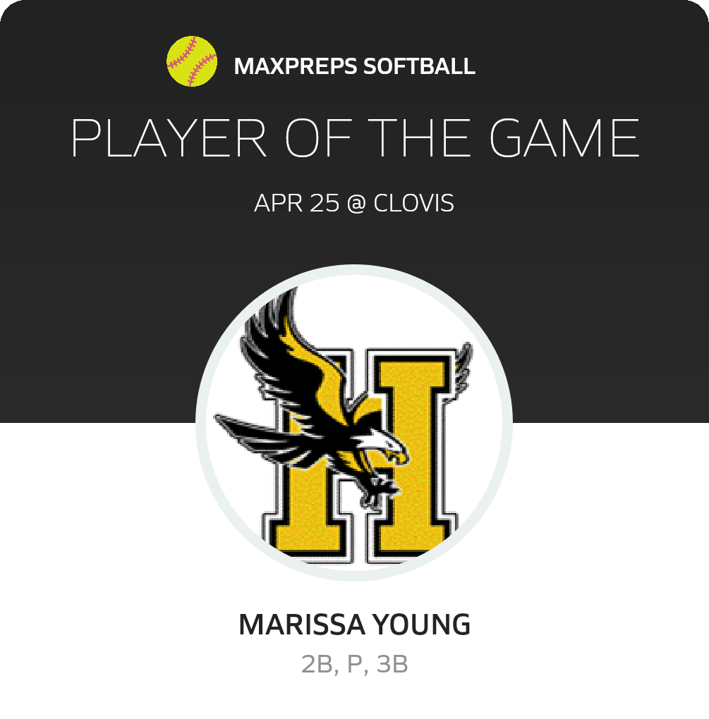 #8 Marissa Young Player of the Game badge