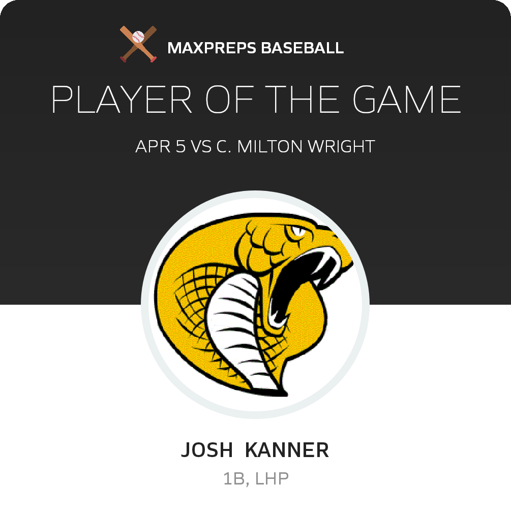 #23 Josh  Kanner Player of the Game badge