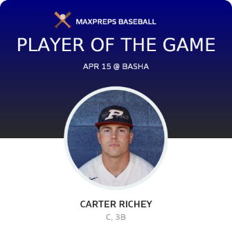 #15 Carter Richey Player of the Game badge