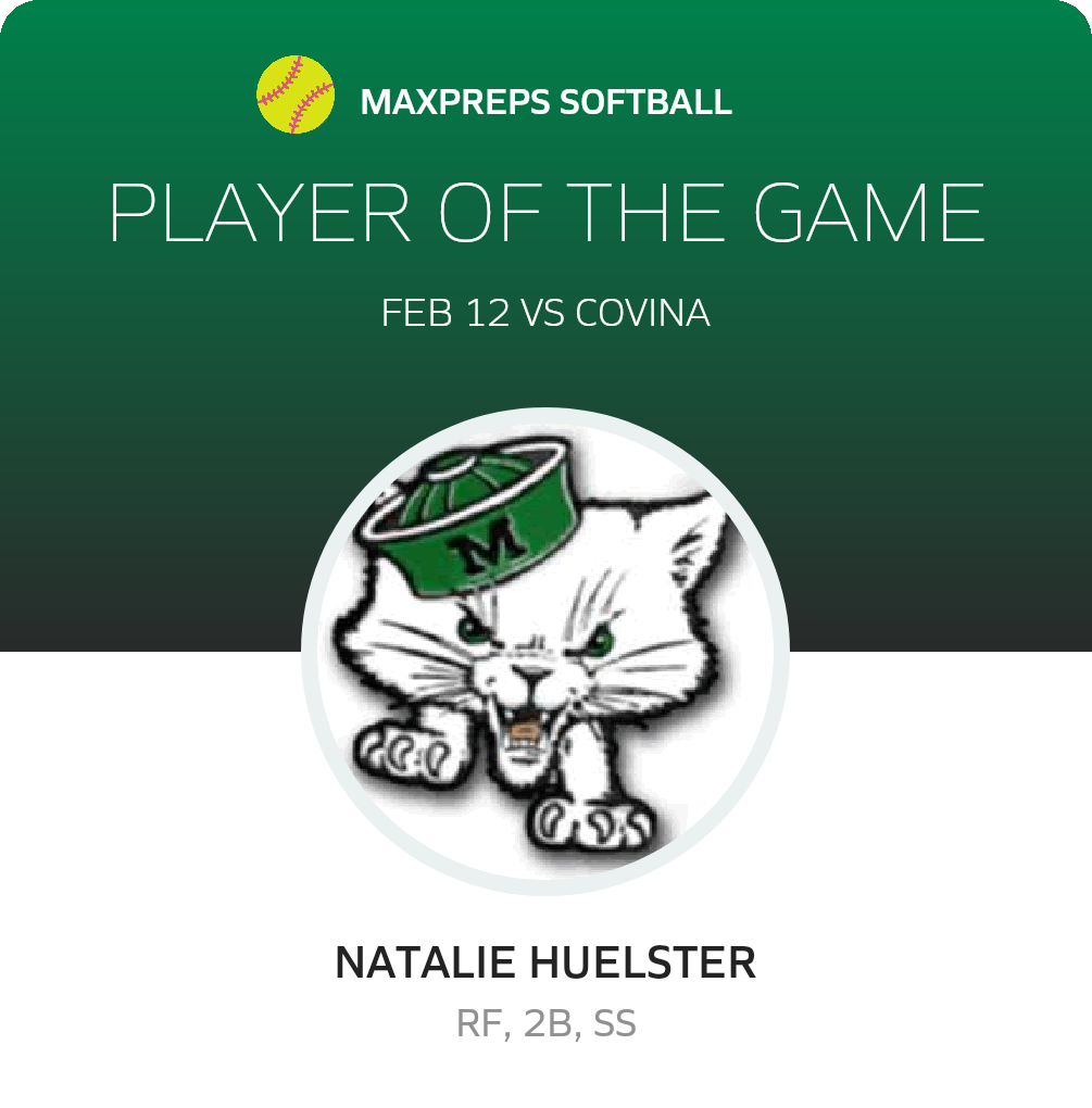 #13 Natalie Huelster Player of the Game badge