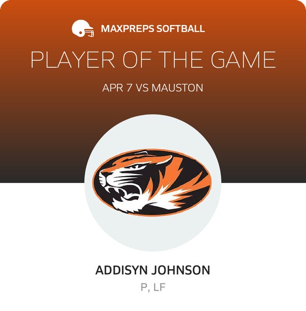 #11 Addisyn Johnson Player of the Game badge