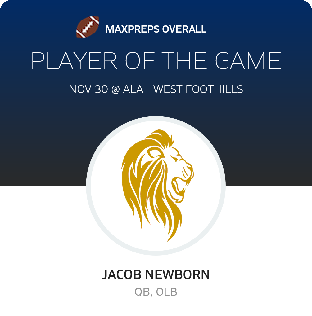 #4 Jacob Newborn Player of the Game badge