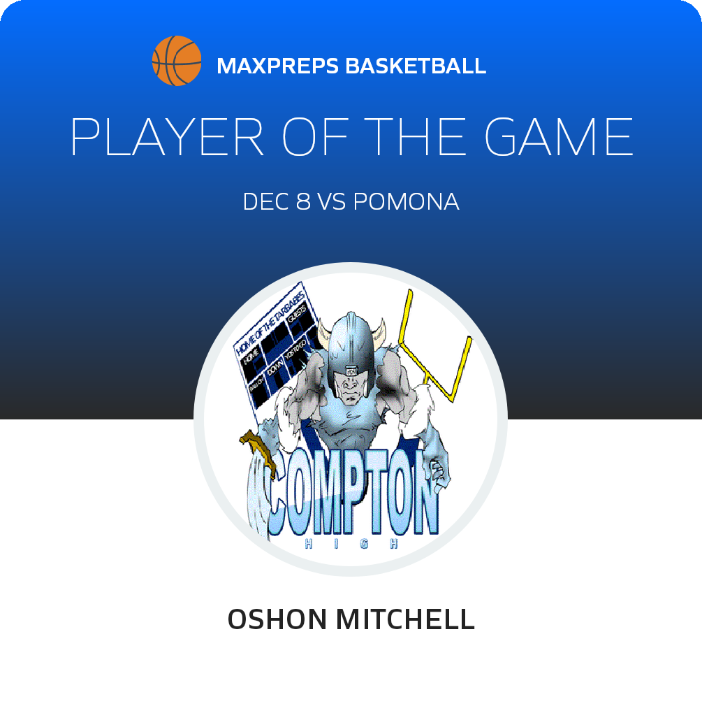 #11 Oshon Mitchell Player of the Game badge