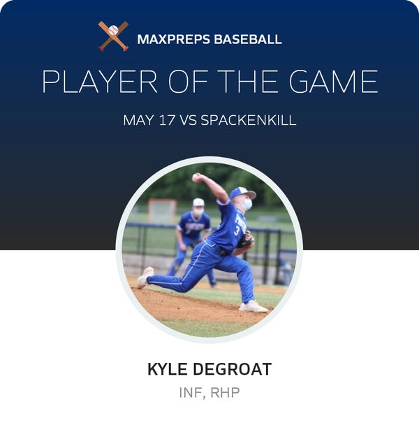 #3 Kyle DeGroat Player of the Game badge