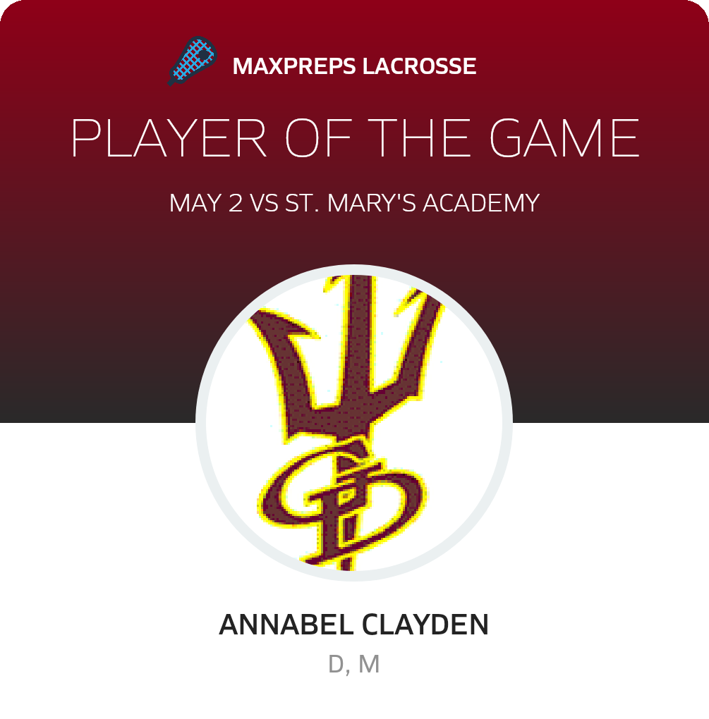 #25 Annabel Clayden Player of the Game badge