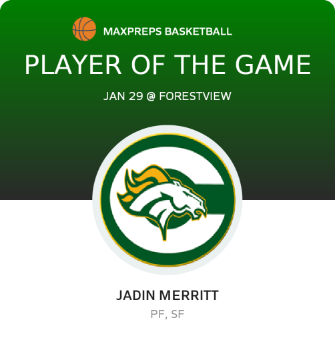 #5 Jadin Merritt Player of the Game badge