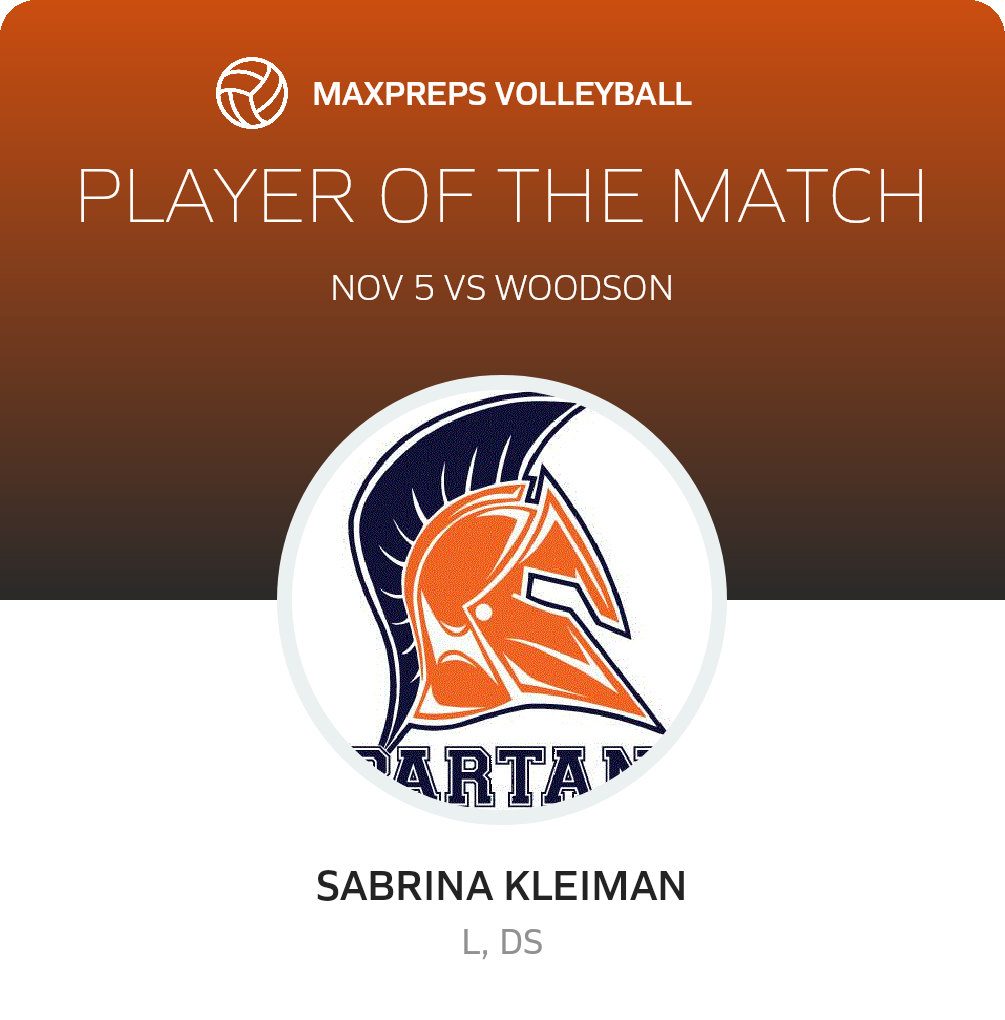 #3 Sabrina Kleiman Player of the Game badge