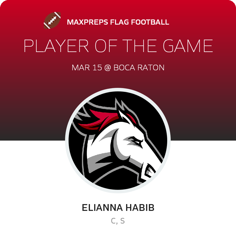 #2 ELIANNA HABIB Player of the Game badge